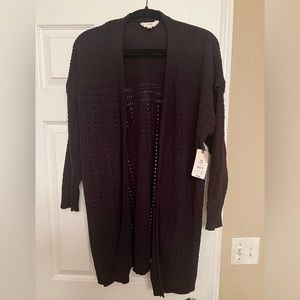 Terra & Sky Black Sweater Cardigan